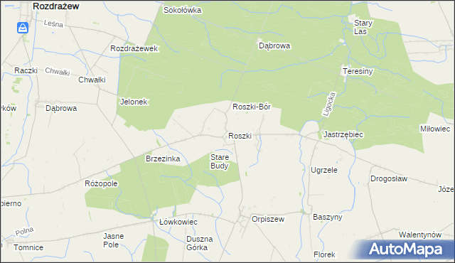 mapa Roszki, Roszki na mapie Targeo