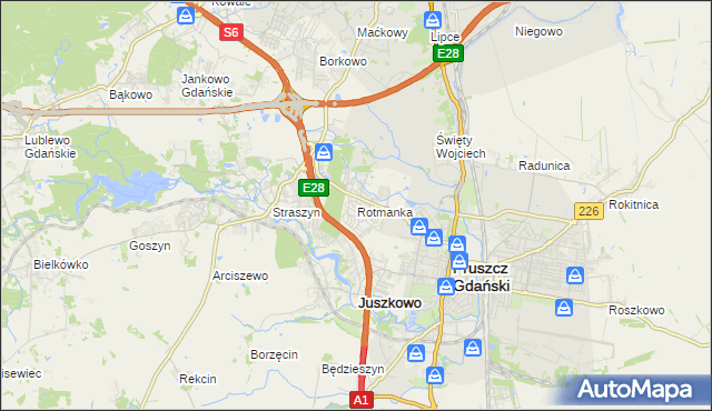 mapa Rotmanka, Rotmanka na mapie Targeo
