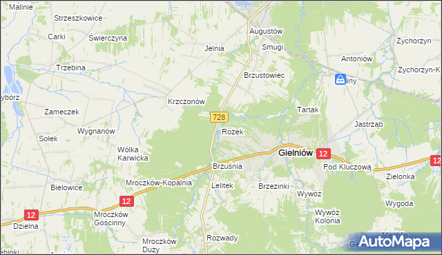 mapa Rożek, Rożek na mapie Targeo
