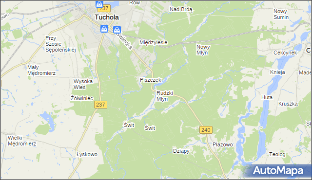 mapa Rudzki Młyn, Rudzki Młyn na mapie Targeo