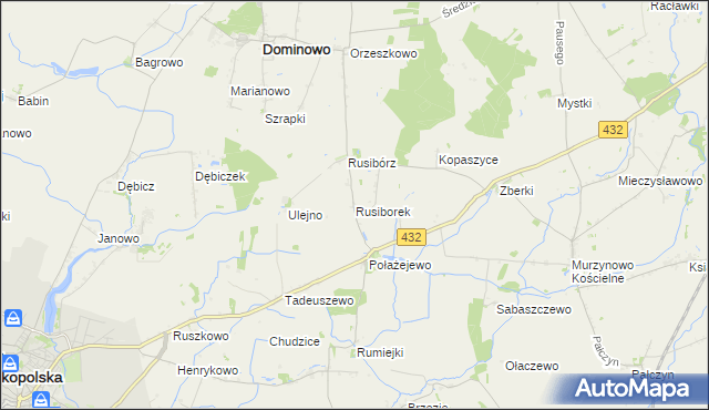 mapa Rusiborek, Rusiborek na mapie Targeo
