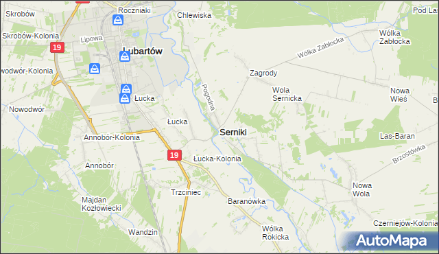 mapa Serniki, Serniki na mapie Targeo