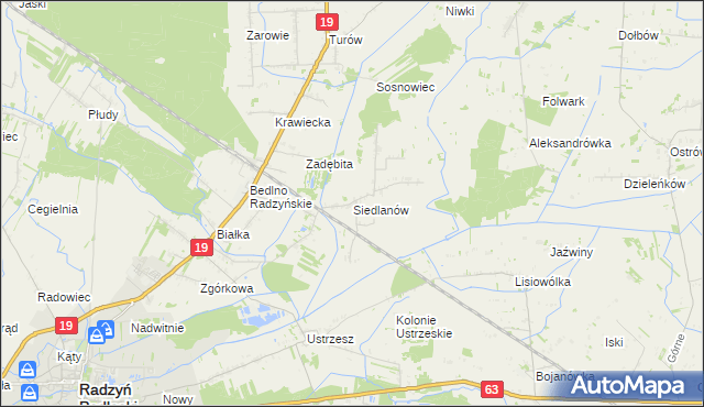mapa Siedlanów, Siedlanów na mapie Targeo
