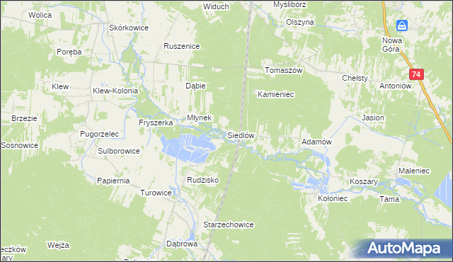 mapa Siedlów, Siedlów na mapie Targeo