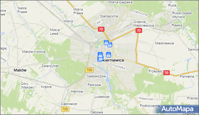 mapa Skierniewic, Skierniewice na mapie Targeo