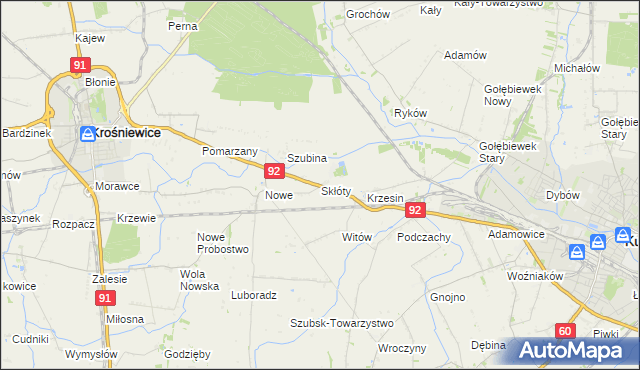 mapa Skłóty, Skłóty na mapie Targeo