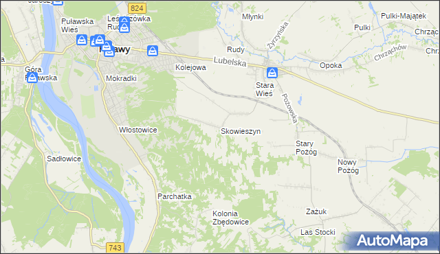 mapa Skowieszyn, Skowieszyn na mapie Targeo