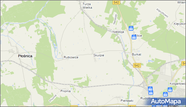 mapa Skurpie, Skurpie na mapie Targeo
