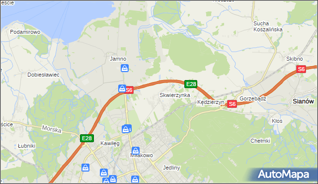 mapa Skwierzynka, Skwierzynka na mapie Targeo