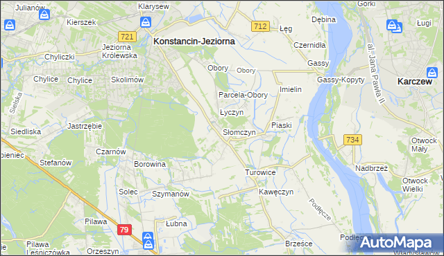 mapa Słomczyn gmina Konstancin-Jeziorna, Słomczyn gmina Konstancin-Jeziorna na mapie Targeo