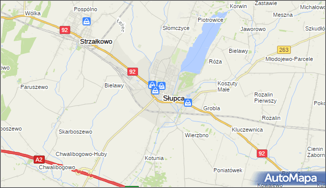 mapa Słupca, Słupca na mapie Targeo