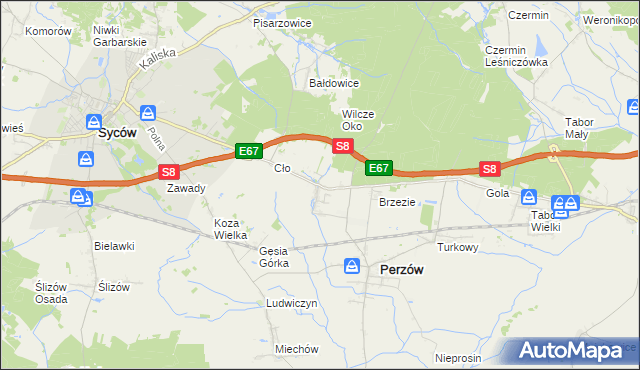 mapa Słupia pod Bralinem, Słupia pod Bralinem na mapie Targeo