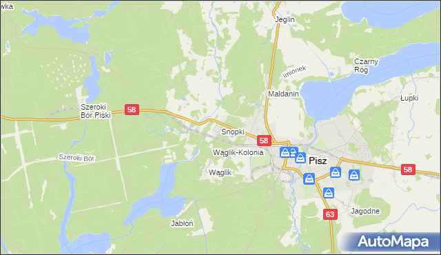 mapa Snopki, Snopki na mapie Targeo