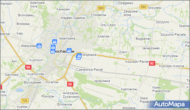 mapa Sochaczew-Wieś, Sochaczew-Wieś na mapie Targeo