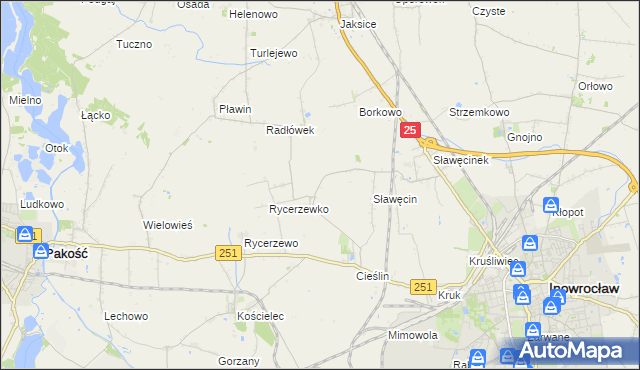 mapa Sójkowo gmina Inowrocław, Sójkowo gmina Inowrocław na mapie Targeo