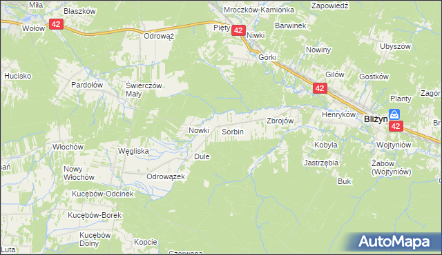 mapa Sorbin, Sorbin na mapie Targeo