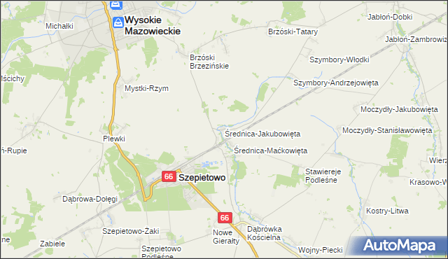 mapa Średnica-Jakubowięta, Średnica-Jakubowięta na mapie Targeo