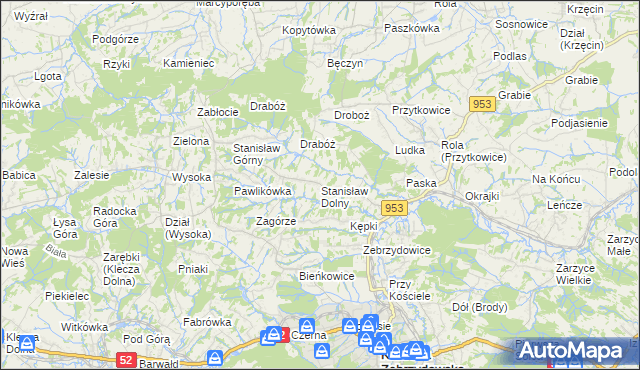 mapa Stanisław Dolny, Stanisław Dolny na mapie Targeo