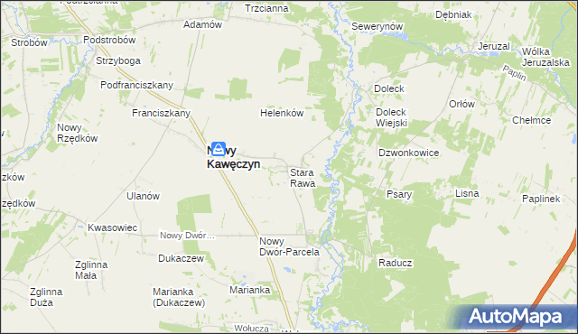 mapa Stara Rawa, Stara Rawa na mapie Targeo