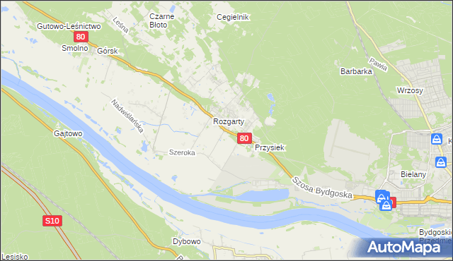 mapa Stary Toruń, Stary Toruń na mapie Targeo