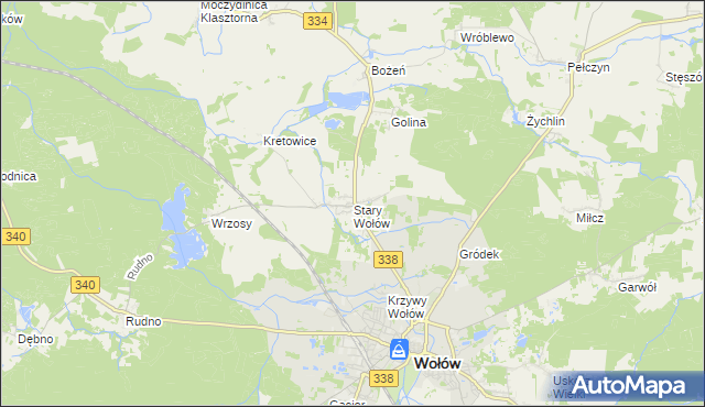 mapa Stary Wołów, Stary Wołów na mapie Targeo