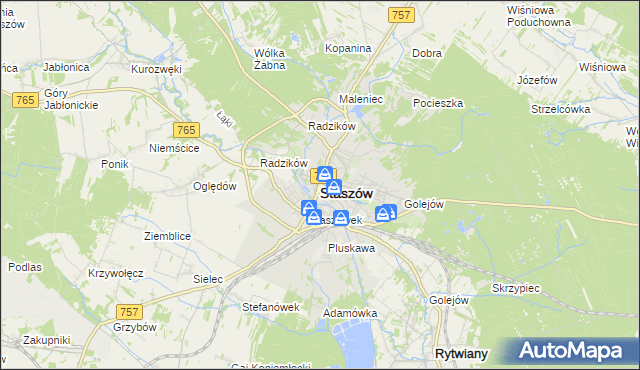 mapa Staszów, Staszów na mapie Targeo