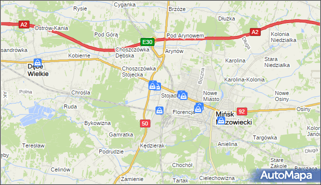 mapa Stojadła, Stojadła na mapie Targeo