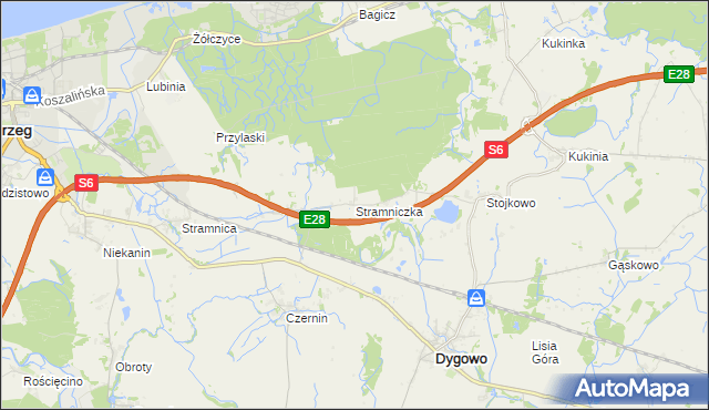 mapa Stramniczka, Stramniczka na mapie Targeo