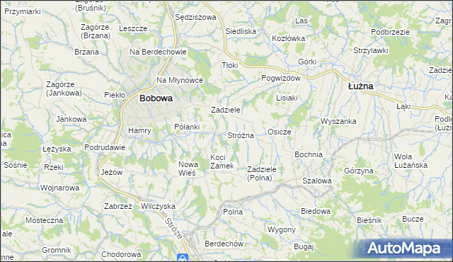 mapa Stróżna, Stróżna na mapie Targeo