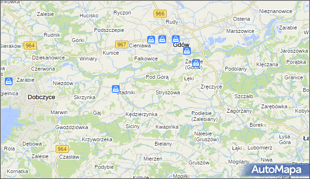 mapa Stryszowa, Stryszowa na mapie Targeo