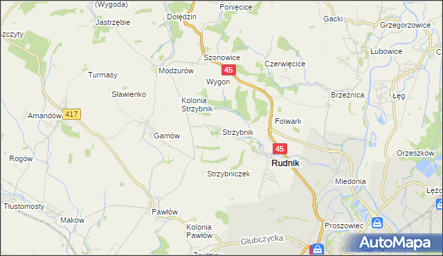 mapa Strzybnik, Strzybnik na mapie Targeo