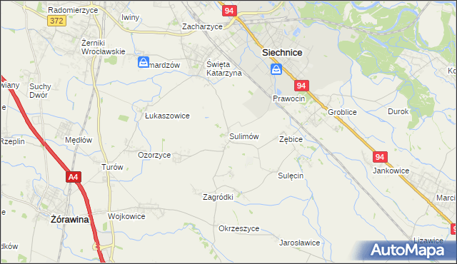 mapa Sulimów gmina Siechnice, Sulimów gmina Siechnice na mapie Targeo