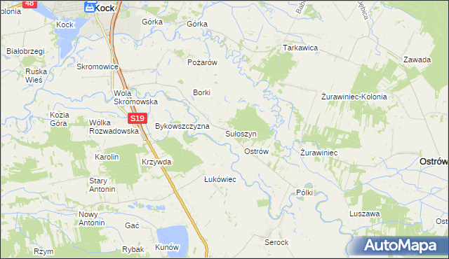 mapa Sułoszyn gmina Firlej, Sułoszyn gmina Firlej na mapie Targeo