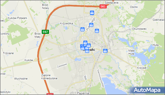 mapa Suwałk, Suwałki na mapie Targeo