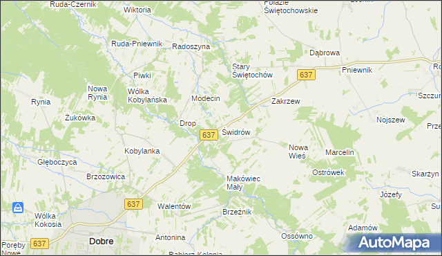 mapa Świdrów, Świdrów na mapie Targeo