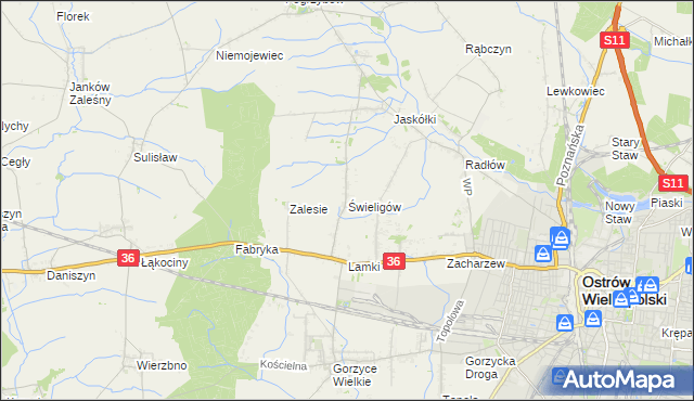 mapa Świeligów, Świeligów na mapie Targeo