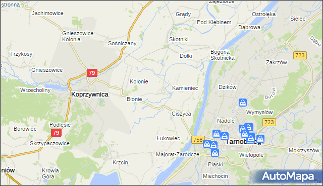 mapa Świężyca, Świężyca na mapie Targeo