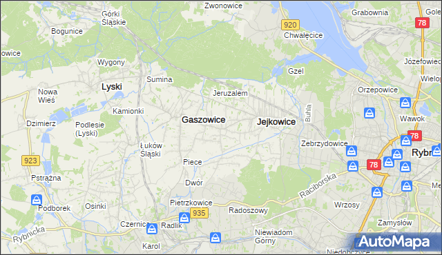 mapa Szczerbice, Szczerbice na mapie Targeo