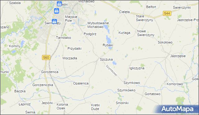 mapa Szczuka, Szczuka na mapie Targeo