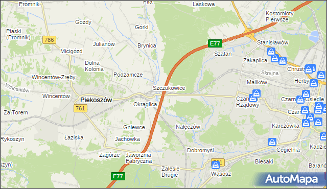 mapa Szczukowskie Górki, Szczukowskie Górki na mapie Targeo