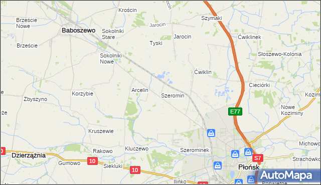 mapa Szeromin, Szeromin na mapie Targeo