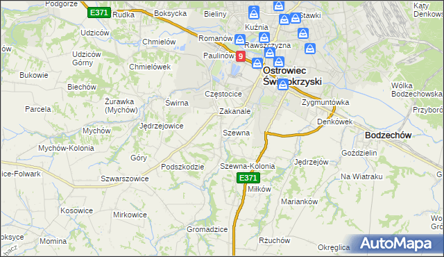 mapa Szewna, Szewna na mapie Targeo