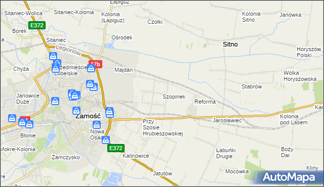 mapa Szopinek, Szopinek na mapie Targeo