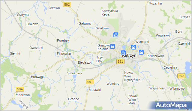 mapa Trzy Lipy, Trzy Lipy na mapie Targeo