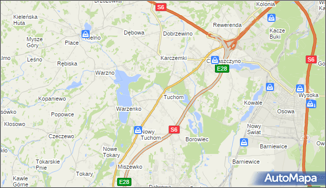 mapa Tuchom, Tuchom na mapie Targeo