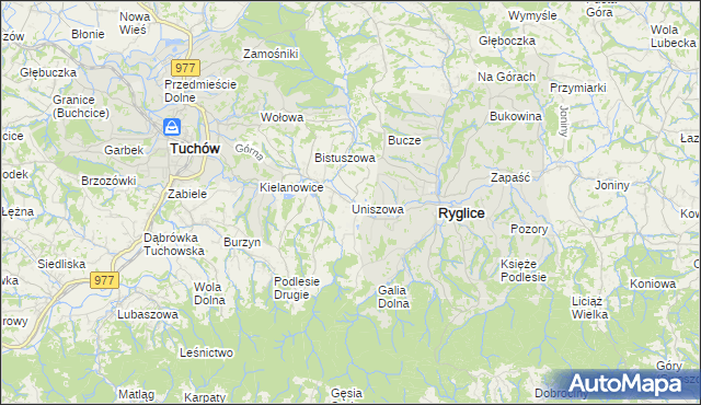 mapa Uniszowa, Uniszowa na mapie Targeo