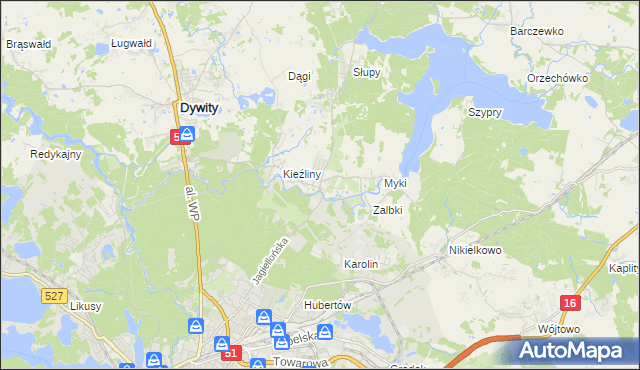 mapa Wadąg, Wadąg na mapie Targeo