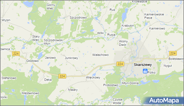 mapa Wałachowo, Wałachowo na mapie Targeo