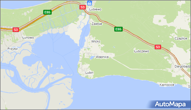 mapa Wapnica gmina Międzyzdroje, Wapnica gmina Międzyzdroje na mapie Targeo