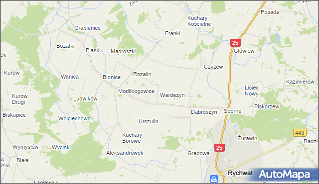 mapa Wardężyn, Wardężyn na mapie Targeo